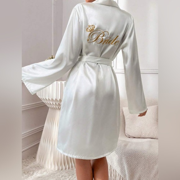 Other - White Satin Bride long robe size medium